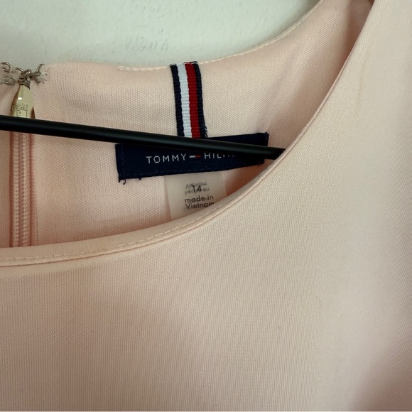 Tommy Hilfiger Woman's Size 14 Blush Pink Scalloped Sleeves Midi Dress - Picture 4 of 8